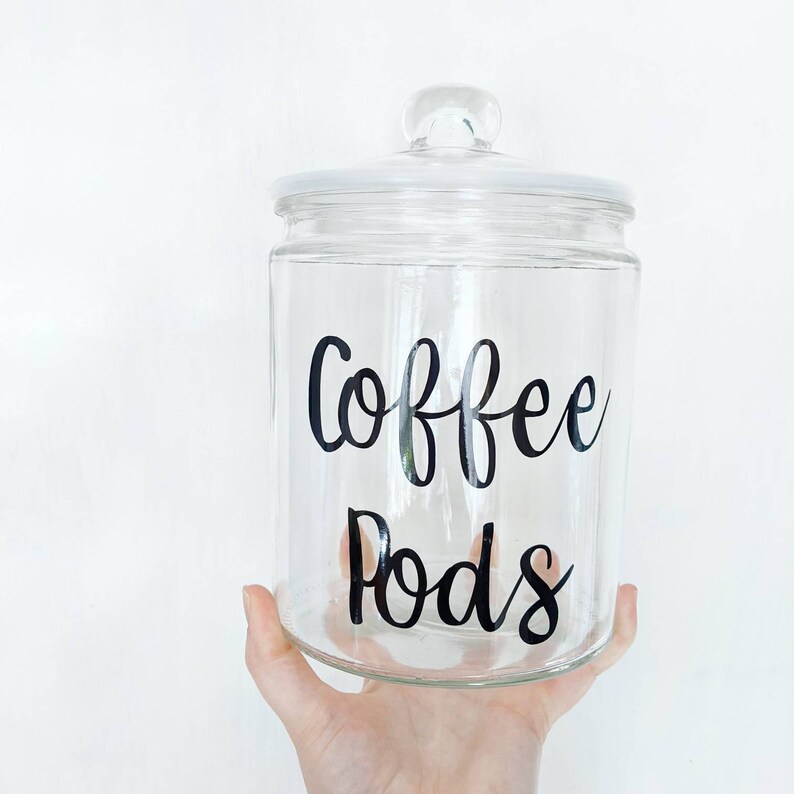 Labelled Coffee Pod Jar Kitchen Storage Jars Etsy
