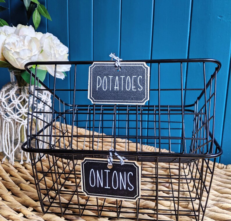 Personalised Pantry Wire Baskets Onions Potatoes Fruit Veg Etsy
