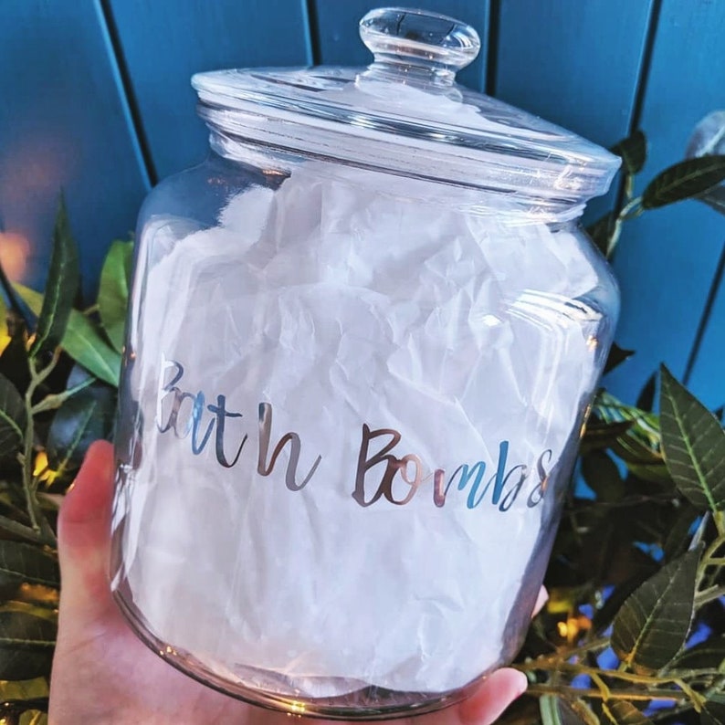 Labelled Glass Jars Bath Salts Storage Bath Bomb Storage Etsy