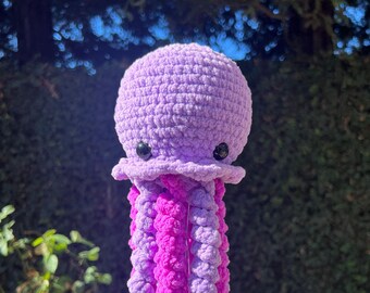 Purple Jelly the Jellyfish crocheted stuffie
