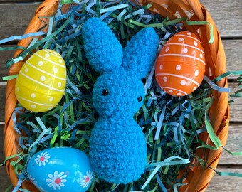 Crocheted Blue Bunny Peep for Easter