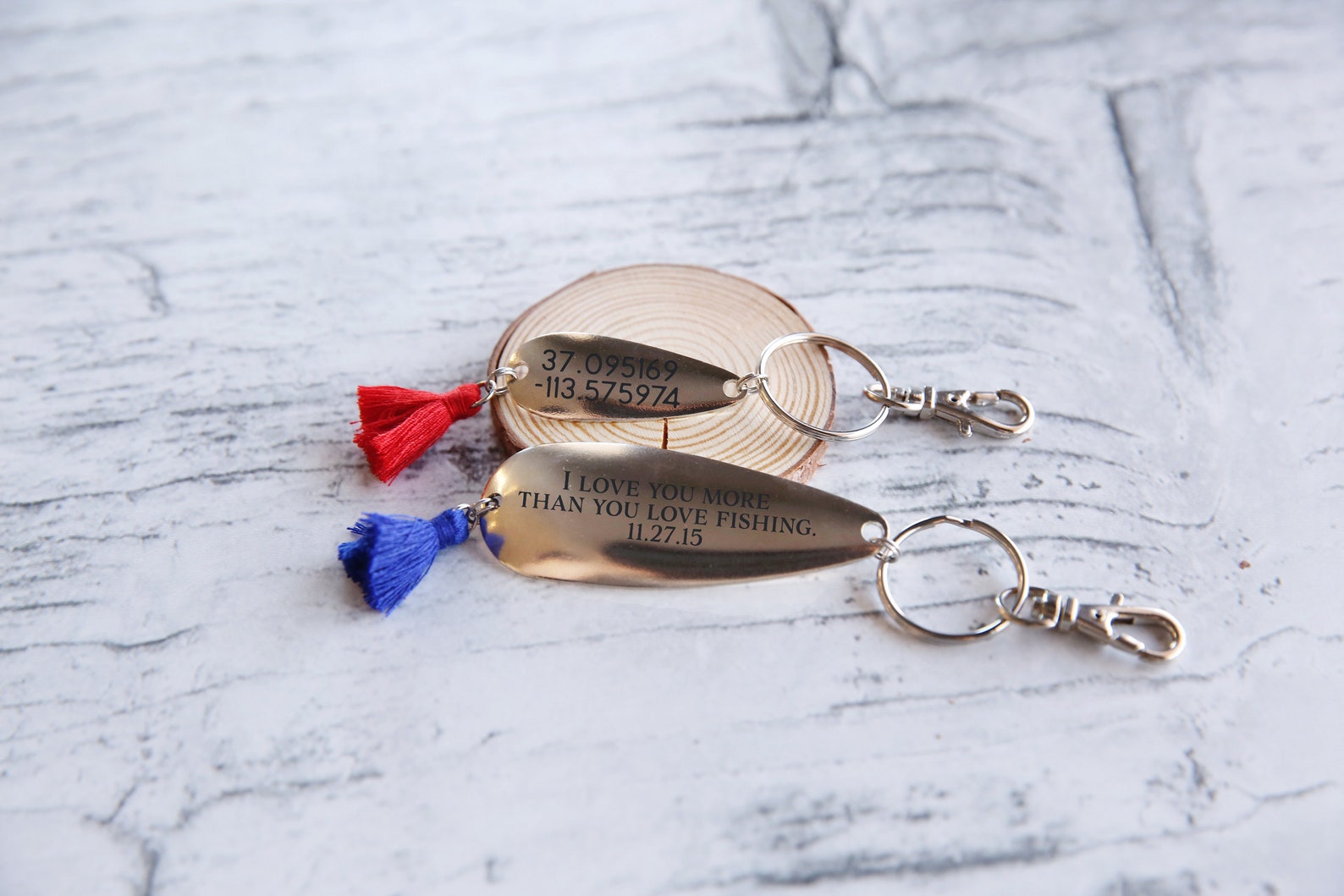 Personalized Fishing Lure Keychain Set Custom Fish Gift Etsy