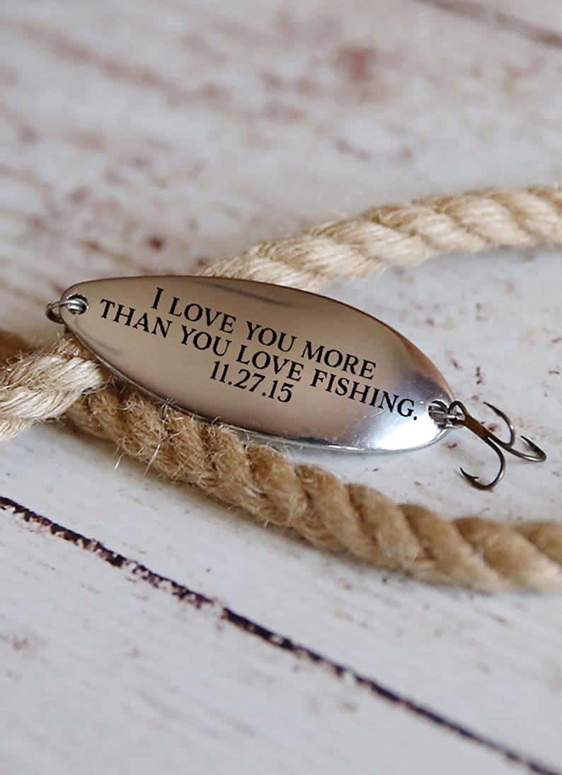 Personalized fishing lure made from high-quality steel, print your own message is the most unique fishing gift