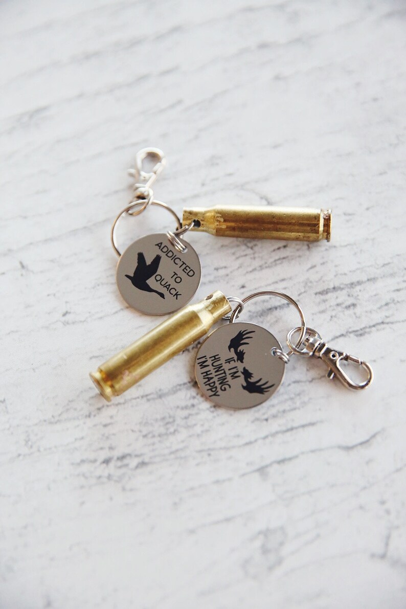 Personalized Hunting Keychain With Bullet Shell Custom Hunting Etsy
