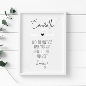 Confetti - Wedding Print - Wedding Day - Special Day - Celebration - Heart - Newlyweds - Love - Hooray - Classic - Theme - Digital Download