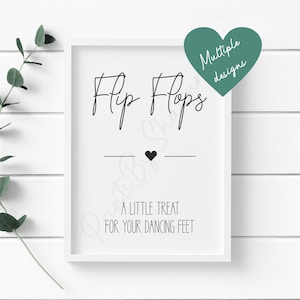 Flip Flops Print - Wedding Print - Wedding Day - Special Day - Celebration - Heart - Bathroom - Dancing - Dancing Feet - Mr & Mrs
