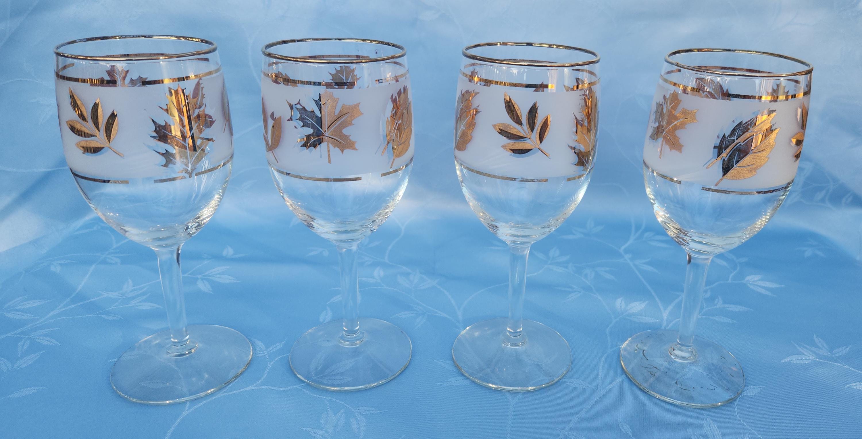 Libbey Gold Foliage Vintage Glasses - Sold Individually