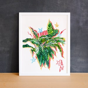 Print flower peacelily colourful art drawing colour picture high quality lily vibrant art decor
