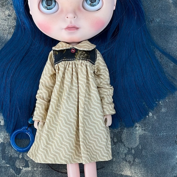 Outfit for Neo Blythe doll dress  with colar (duo color)