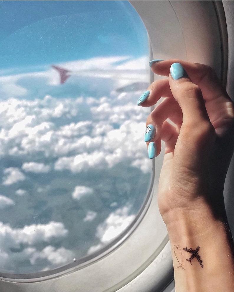 FlugzeugTattoo / schwarzes Herz Tattoo / Flugzeuge temporäres Etsy