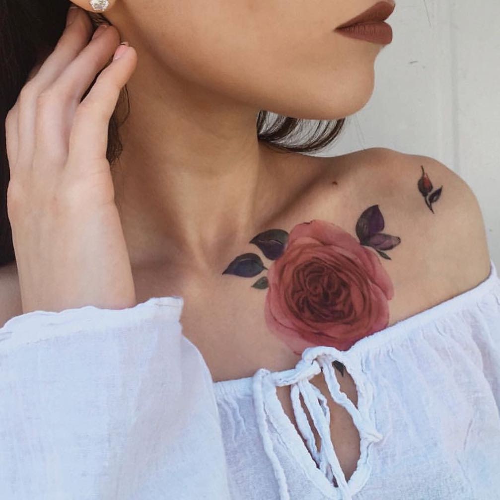 Download Watercolor Peony Temporary Tattoo Floral Temporary Tattoo Etsy