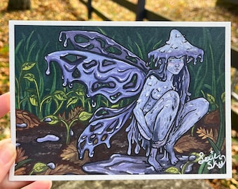 Inky Cap Mushroom Fairy 5x7 Print