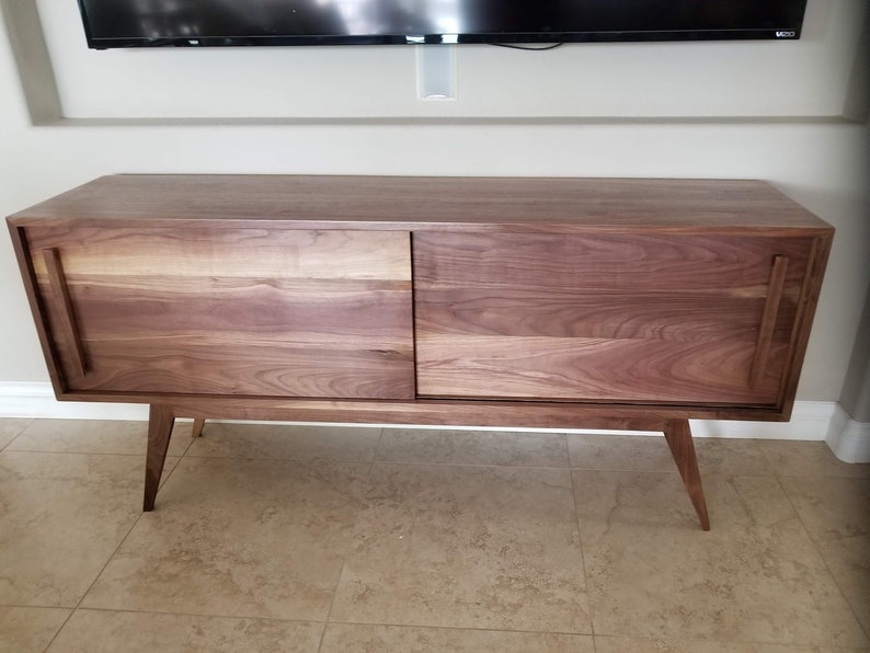 Solid Wood Walnut Credenza Etsy