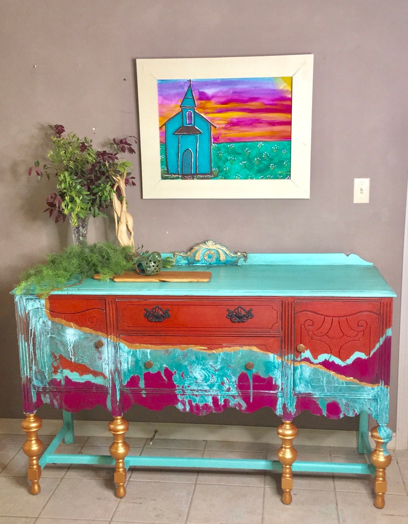 Furniture Painting Tutorial Southwest Boho Patina Finish Etsy
