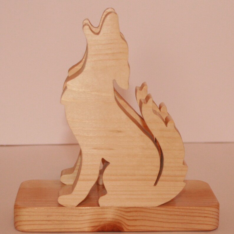Howling Coyote Wooden Tabletop Napkin Holder For Home Or Cabin Etsy