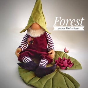 Large Spring Flower gnome handmade,Spring decor