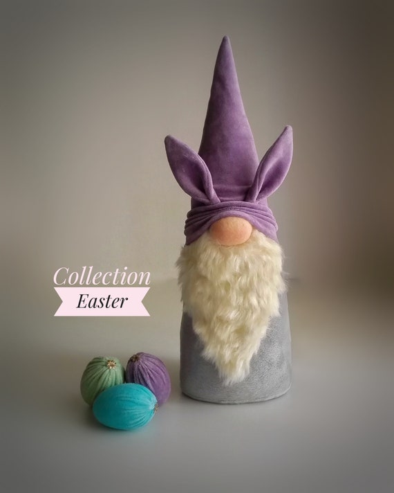 Download Large Purple Easter Gnomebunny Gnome And 3 Easter Eggsgnome Etsy