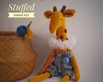 Large Giraffe plush toy,Crib toy,Stuffed animal toy handmade gift
