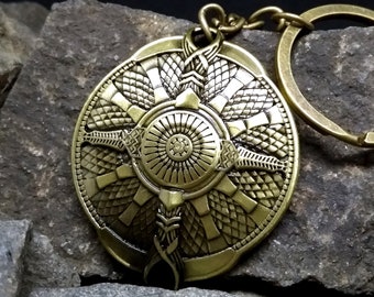 War Kratos's shield Guardian Shiled Keychain Necklace