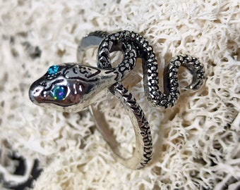 Dark Souls Silver Serpent ring - Snake ring - Dark Souls Snake - Gamer ring - Dark Souls ring for men