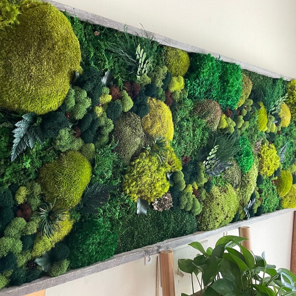 Moss Wood Wall Art Etsy