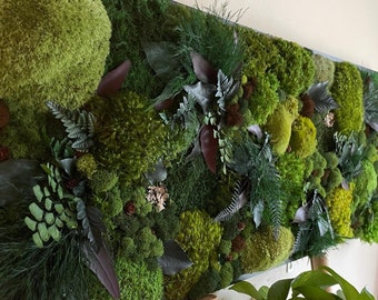 Lavish Moss Wall Art, Moss Art Work, Moss Art, Preserved Moss Art. Living Wall. Large home decor.