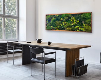 Preserved Moss Wall Art: Handmade Wood Frame, Lush Greenery