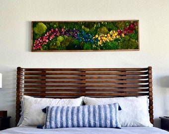 Extra Large Art. Moss Wall Art. Moss Wall. Preserved Moss. Vertical Garden. Art Home Decor. Art with Flowers. Large home decor