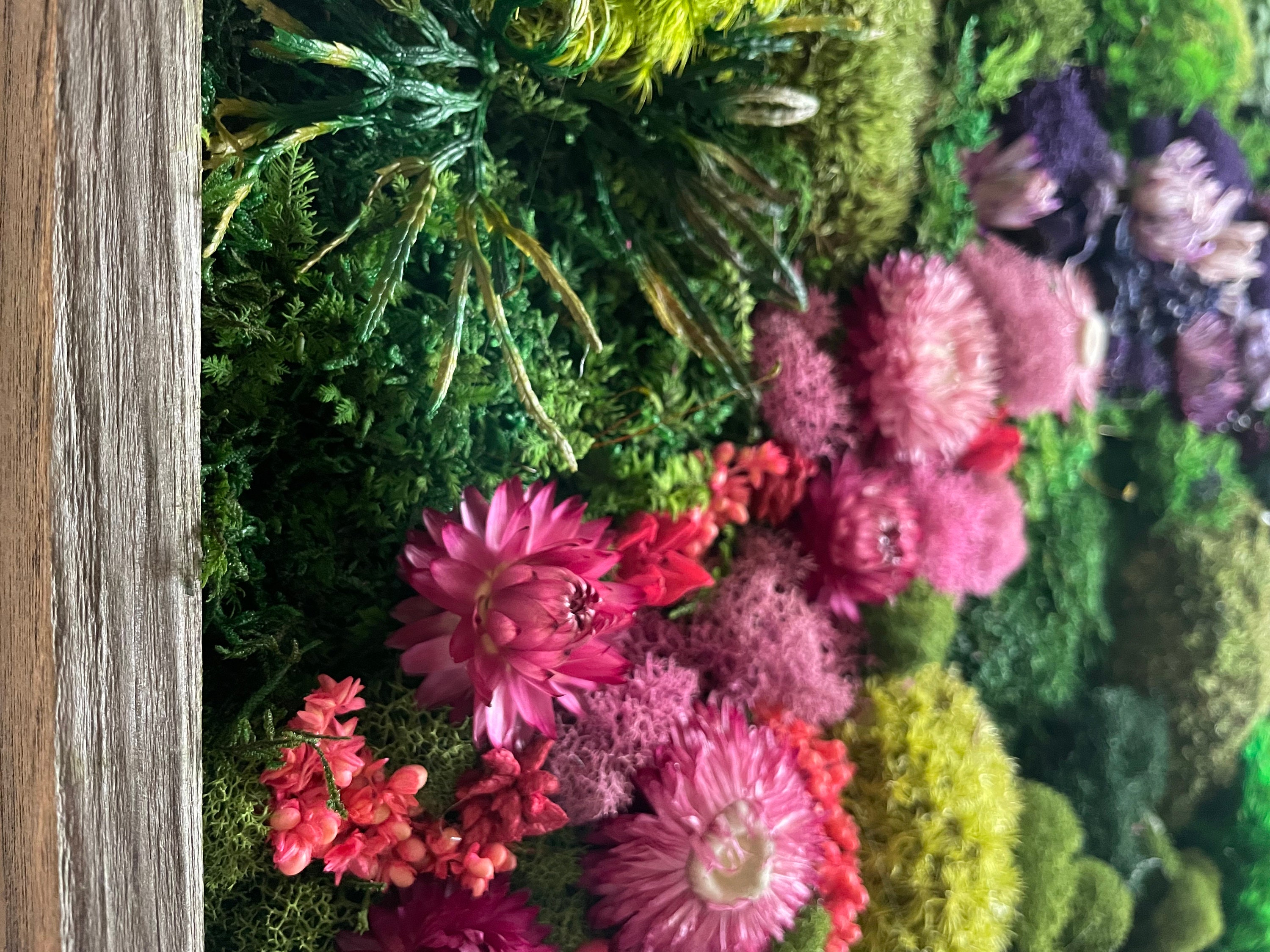 Floral Moss Wall Art. Moss Wall. Preserved Moss. Vertical Etsy UK