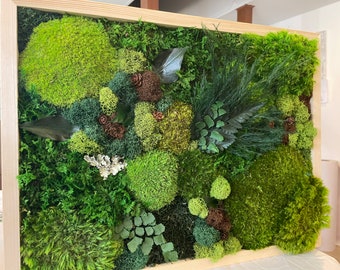 12x16” Preserved Moss Art: Lush Handmade Home Decor