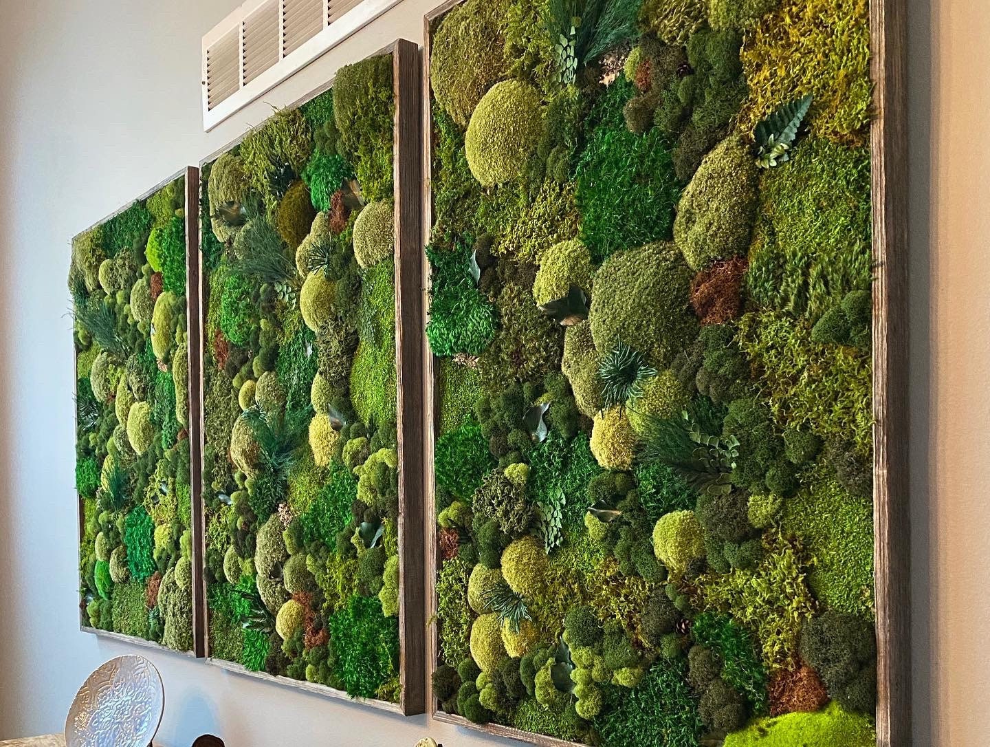 Moss Wall Art Barn Wood Frame Moss Art Work Moss Art Etsy