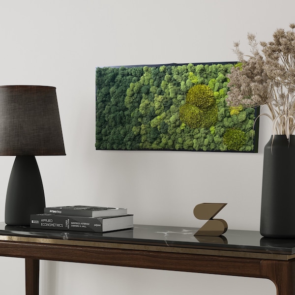 Ombré Moss Wall Art: Modern Preserved Moss Artwork