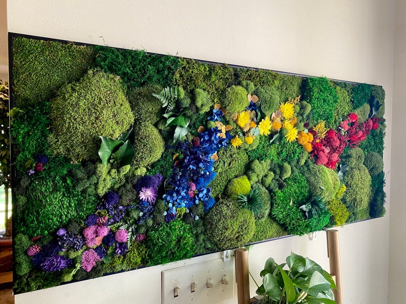 VERTICAL Moss Wall Art. Moss Wall. Preserved Moss. Vertical Etsy