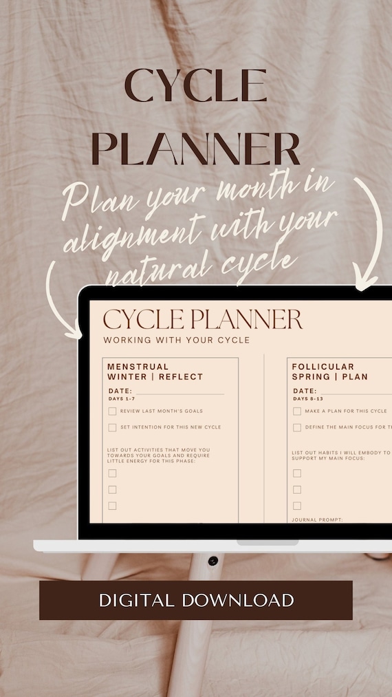 Digital Planner Printable Instant Download Cycle Planner Etsy