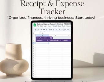 Business Expense & Receipt Tracker | Simplify Your Finances | Easy Tax Preparation Receipt Log | Editable Receipt Organizer eBook