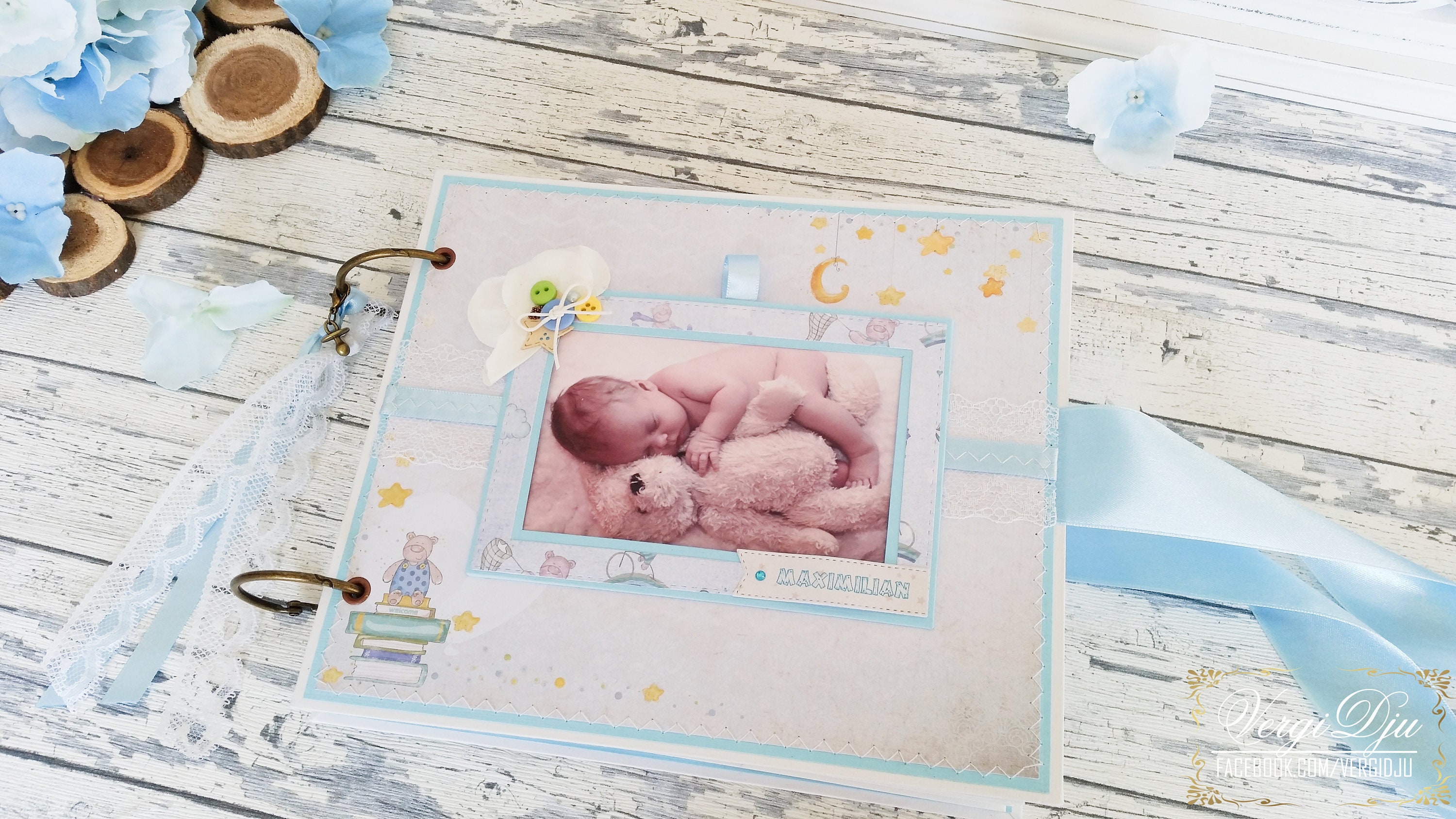 Photo Memory Book. 60 Page Baby Album. Handmade Photo Album