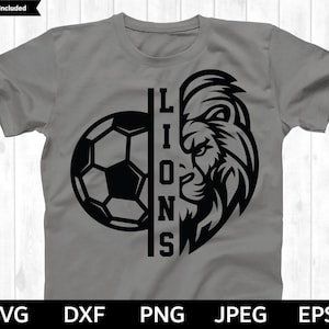 Lions Soccer SVG, Lions SVG, Soccer cut file, Soccer Silhouette & Cricut Cut File, Lions Soccer