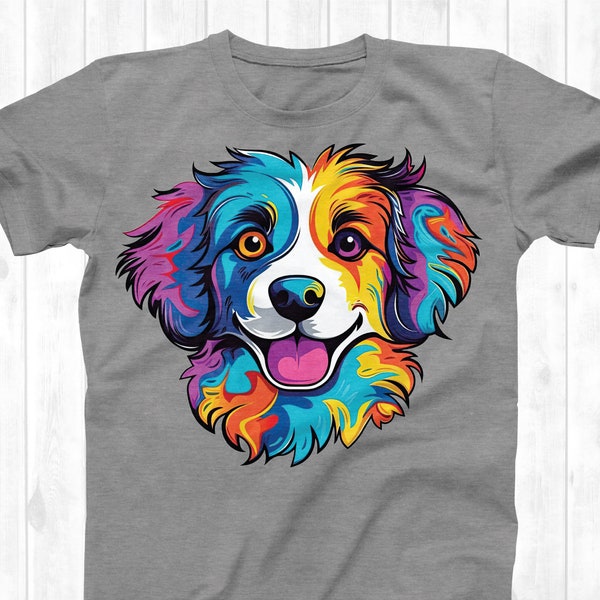 Dog Png | Sublimation Design | Dog Clipart | Dog Portrait |  Colorful Dog Png | Animal Lover