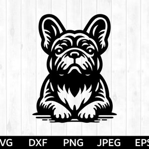 Franse Bulldog SVG, Franse Bulldog PNG, Franse Bulldog silhouet & Cricut gesneden bestand, Franse Bulldog illustraties