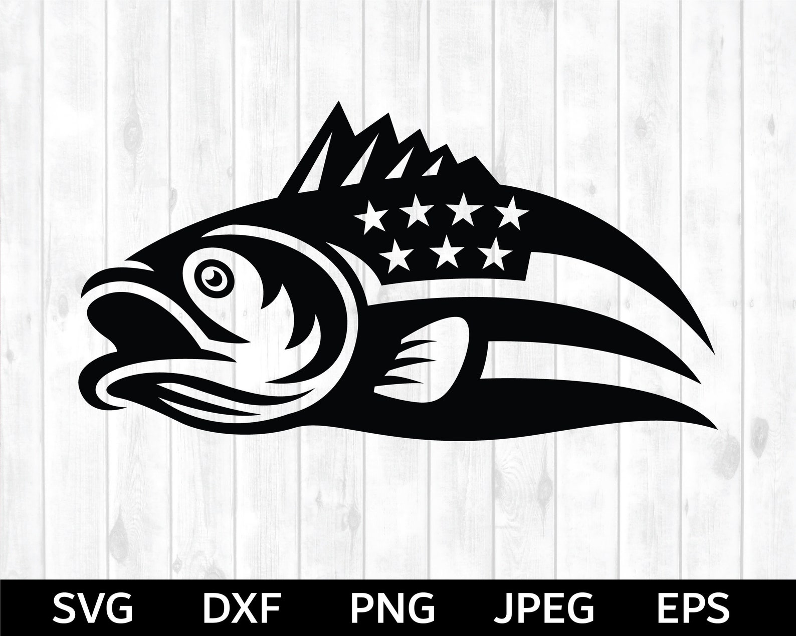 Fish Flag SVG Fishing SVG Fishing America Bass SVG - Etsy