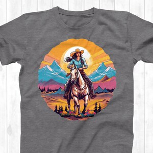 Cow-girl Png | PNG occidental | Rétro Western Cowgirl Png | Conception de chemise | Fille de la campagne | Clipart PNG | Png pour Sublimation