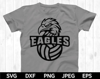 Eagles Volleyball SVG, Eagles SVG, Volleyball cut file, Volleyball Silhouette & Cricut Cut File, Eagles Volleyball