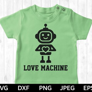 Robot SVG, Love Machine SVG, Valentine&#39;s Day SVG, Love Robot