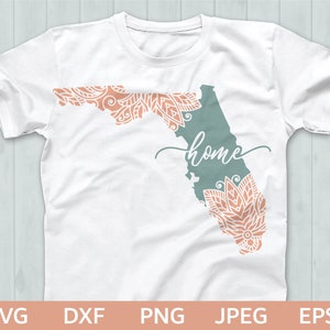 Florida Mandala SVG, Florida Home SVG, Florida Mandala Silhouette & Cricut geschnitten Datei, Florida Home ClipArt
