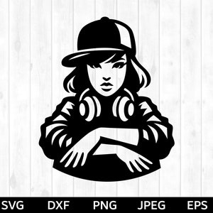 Hip-Hop Mädchen SVG, Hip-Hop Mädchen png, Hip-Hop Mädchen Silhouette & Cricut Cut File, Hip-Hop Mädchen Clip Art