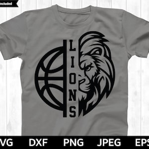 Lions Basketball SVG, Lions SVG, Basketball cut file, Basketball Silhouette & Cricut Cut File, Lions Basketball