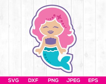Mermaid SVG, Mermaid Silhouette & Cricut Cut File, Mermaid Birthday, Mermaid Clip Art