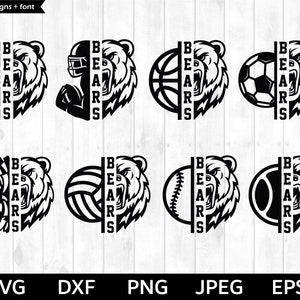 Beren sportbundel SVG, beren SVG, sport gesneden bestand, sport silhouet & Cricut gesneden bestand, sportbundel