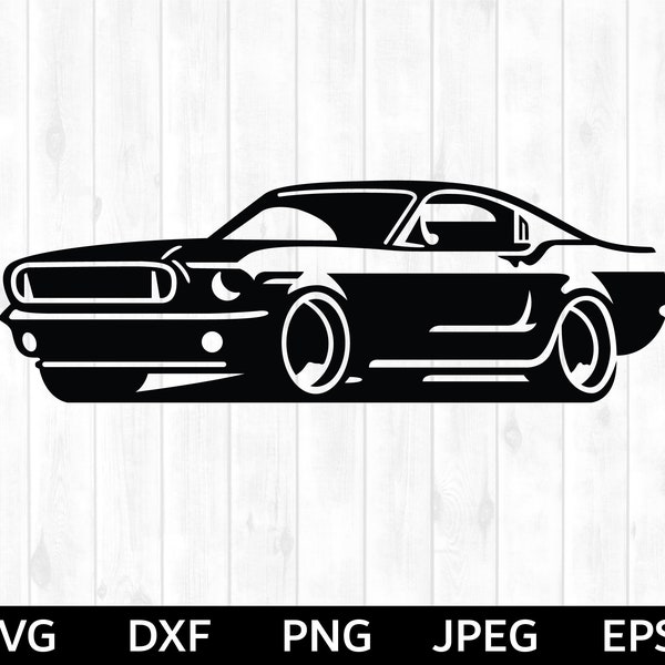 Ford Mustang SVG, Classic Car SVG, 60's Mustang SVG, Mustang cut file,