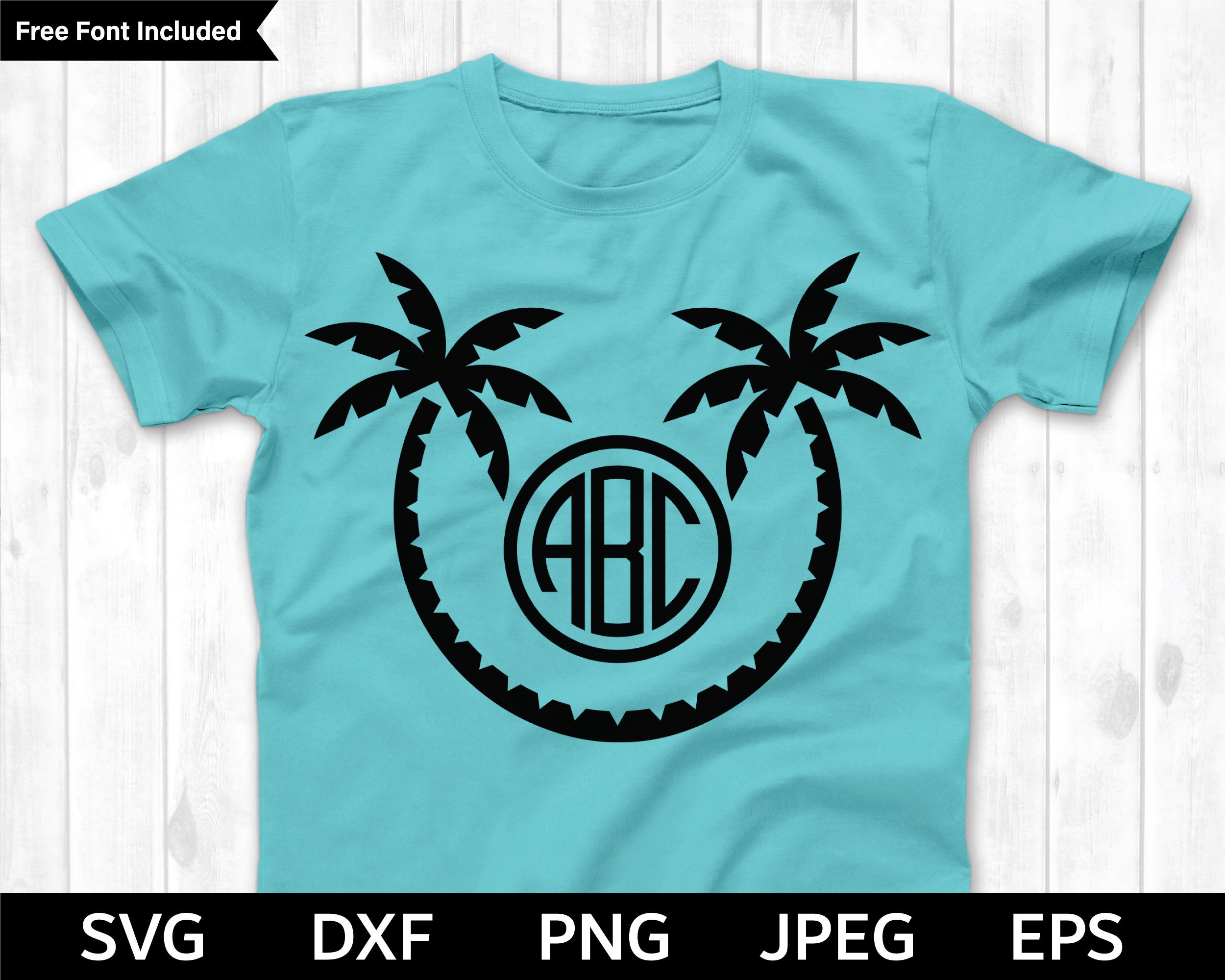 Download Palm Tree Monogram SVG Palm Tree SVG Vacation Monogram SVG | Etsy
